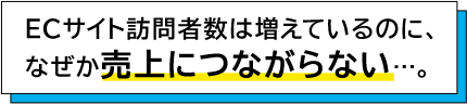 ECサイト訪問者数は増えているのに、なぜか売上につながらない。