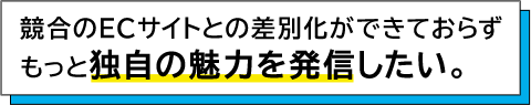 競合のECサイトとの差別化ができておらずもっと独自の魅力を発信したい。